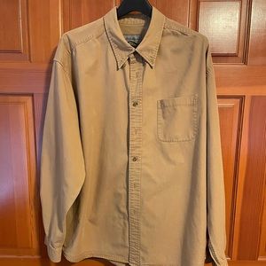 Eddie Bauer mens cotton shirt, camel brown, size XXL